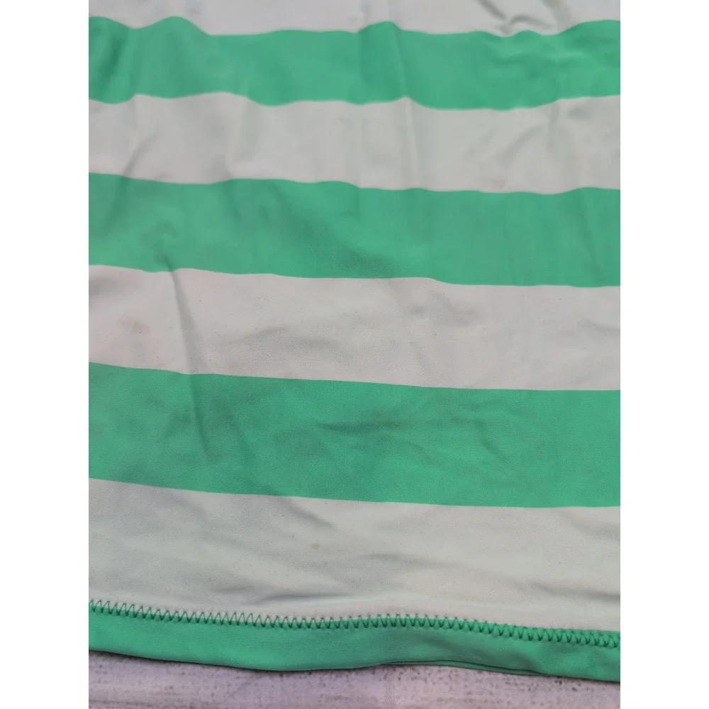 12 Primary Green Stripe Tankini Top